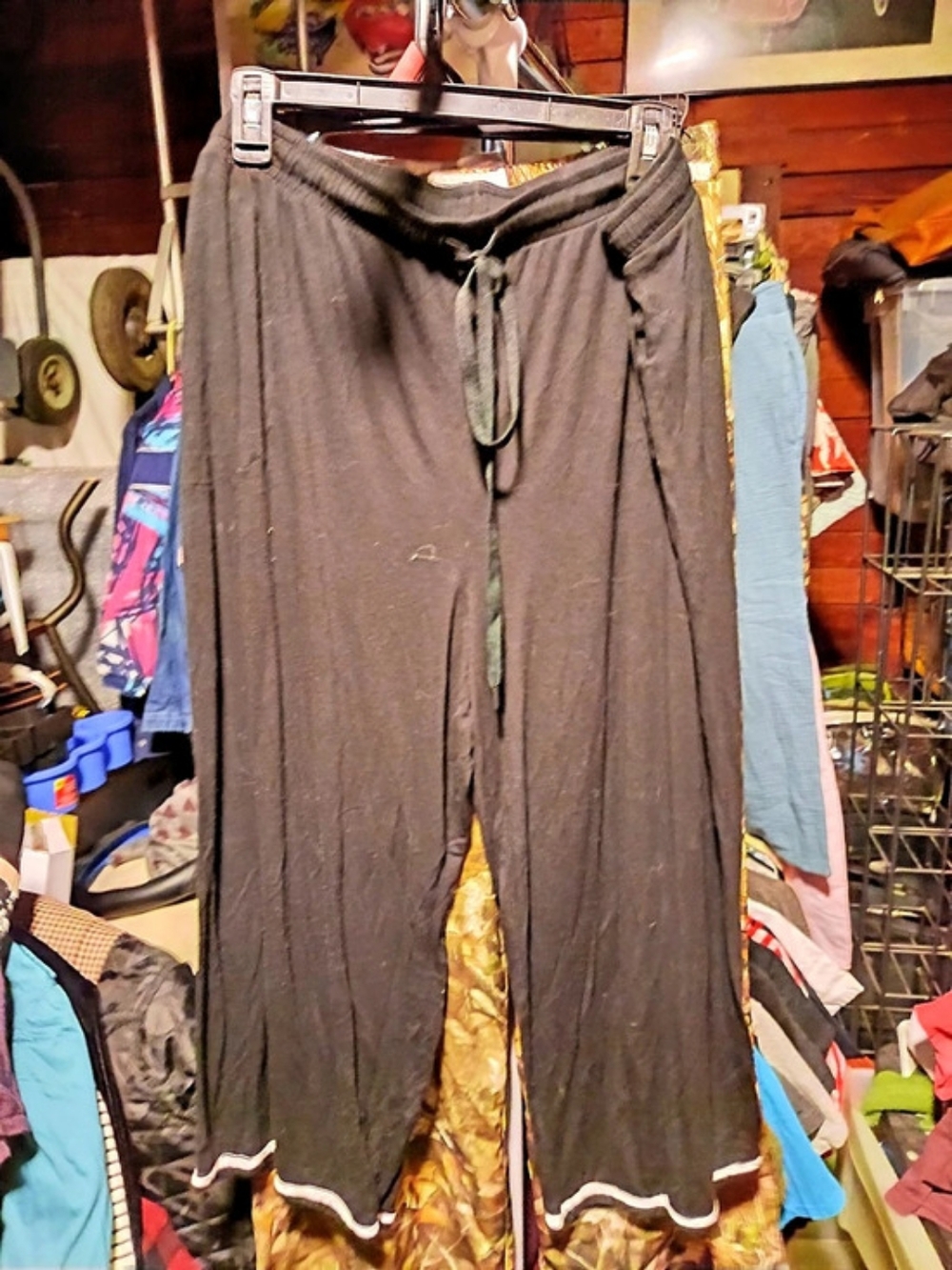 Wide Leg Lounge Pants in Black